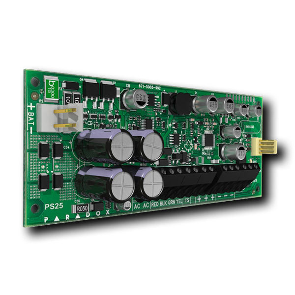 Carte alimentation supervisée PARADOX PS25 - Vue 45° gauche