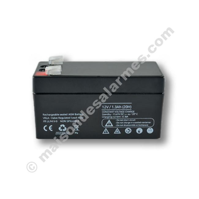 Batterie 12V - 1,3Ah pour centrale d'alarme - Maison des Alarmes